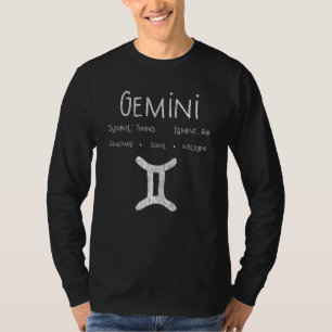 Retro Gemini Zodiac Sign Gift for Astrology Lover T-Shirt