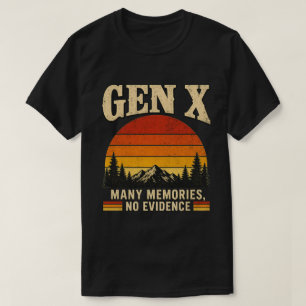Retro Gen X Many Memories No Evidence Vintage T-Shirt