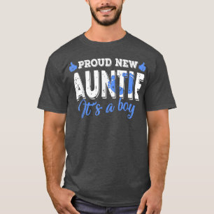 Retro Gender Reveal Proud New Auntie It's A Boy T-Shirt