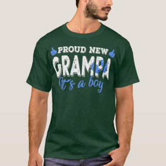 Retro Gender Reveal Proud New Grampa It's A Boy  T-Shirt