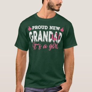 Retro Gender Reveal Proud New Grandad It's A Girl T-Shirt