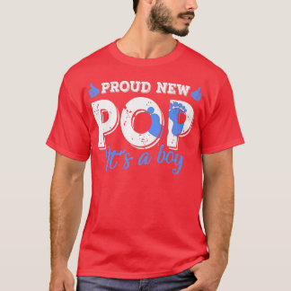 Retro Gender Reveal Proud New Pop It's A Boy  T-Shirt