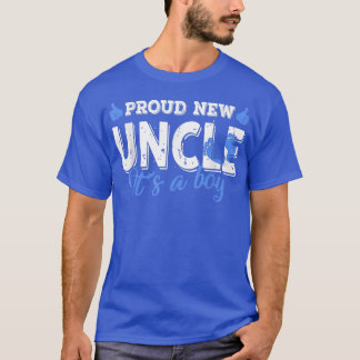 Retro Gender Reveal Proud New Uncle It's A Boy  T-Shirt