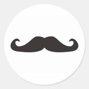 Retro gentelman moustaches illustration classic round sticker
