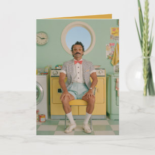 Retro Gentleman in a Pastel Laundry Room Card
