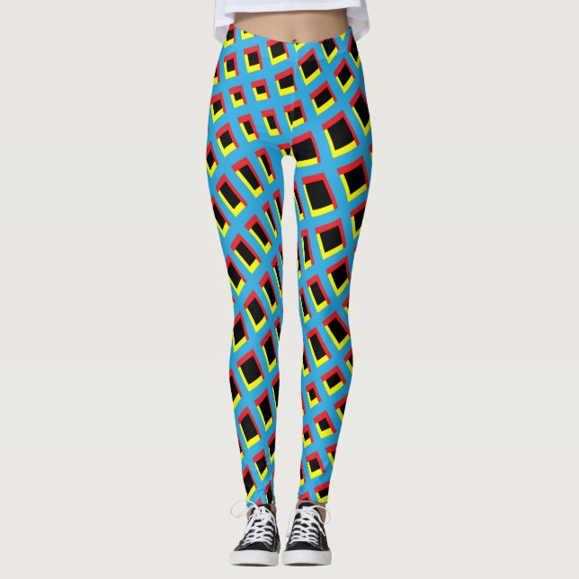 "Retro Geo Pattern"  Leggings (Front)