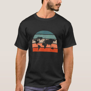 Retro Geography World Map Geographer T-Shirt