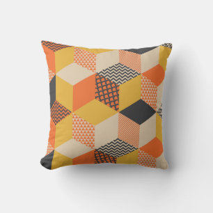 Retro Geometric 60s, Vintage Seamless. Cushion