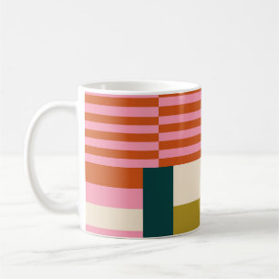 Retro Geometric Abstract Mosaic Coffee Mug