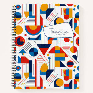 Retro Geometric Abstract Pat#11 Navy Gold ID1067 Notebook