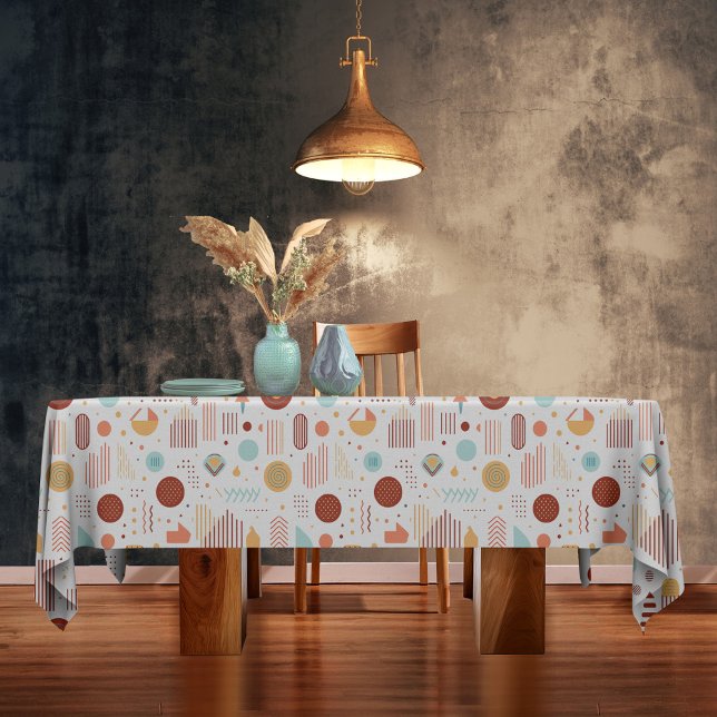 Retro Geometric Abstract Pat#5 Brick Gold ID1067 Tablecloth (Creator Uploaded)