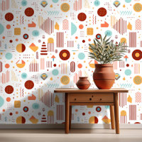 Retro Geometric Abstract Pat#5 Brick Gold ID1067
