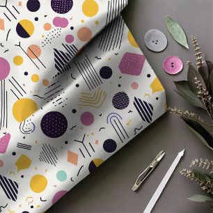 Retro Geometric Abstract Pat#8 Magenta ID1067 Fabric