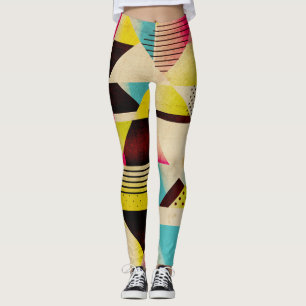 Retro Geometric: Abstract Pattern Background Leggings
