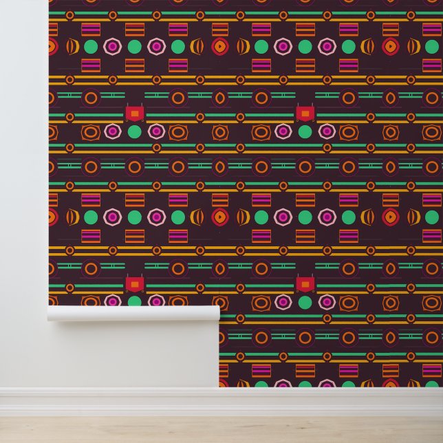 Retro Geometric Abstract Pattern Design Wallpaper (Application)
