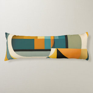 Retro Geometric Abstraction Circles and Rectangles Body Cushion