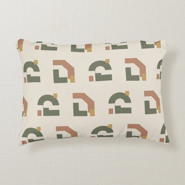 Retro Geometric Arch Pattern Decorative Cushion (Front)