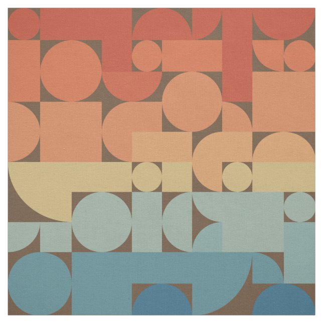 Retro Geometric Art 70s Style Fabric (Swatch)