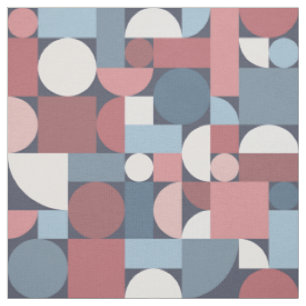 Retro Geometric Art Americana Fabric