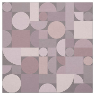 Retro Geometric Art Mauve Fabric