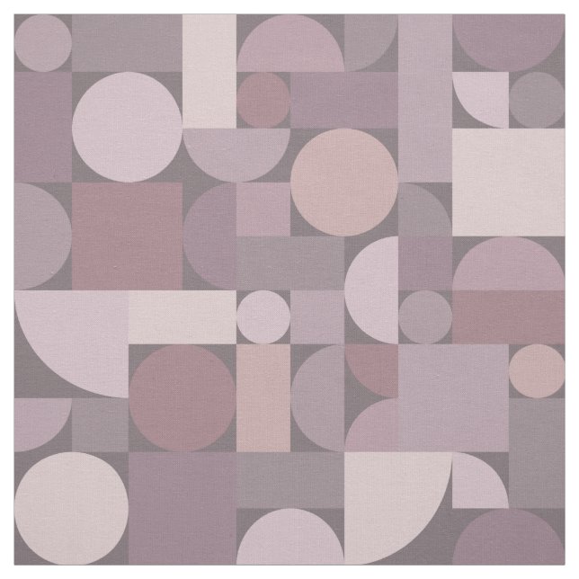 Retro Geometric Art Mauve Fabric (Swatch)