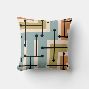 Retro Geometric Art Maze 1970s Retro Cushion