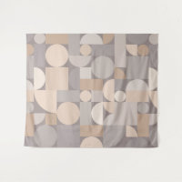 Retro Geometric Art Taupe