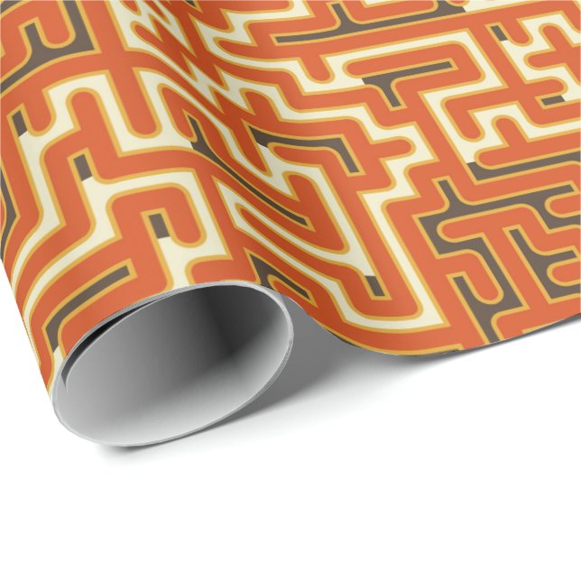 Retro Geometric Artistic Abstract Pattern #39 Wrapping Paper (Roll Corner)