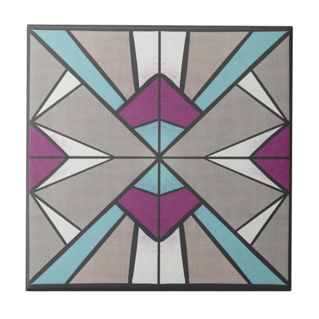 Retro Geometric Ceramic Tile (Front)