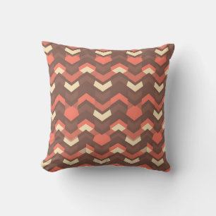Retro Geometric Chevron Pattern Mid-Century Modern Cushion