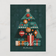 Retro Geometric Christmas Tree