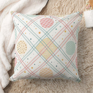 Retro Geometric Circle Mid-Century Abstract (2) Cushion