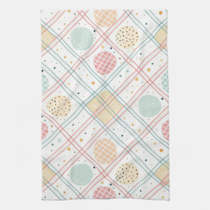 Retro Geometric Circle Mid-Century Abstract (2) Tea Towel