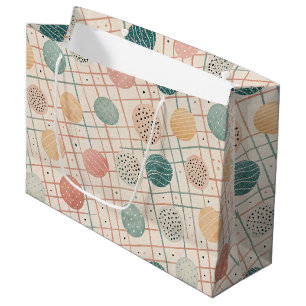 Retro Geometric Circle Mid-Century Abstract (3) Large Gift Bag
