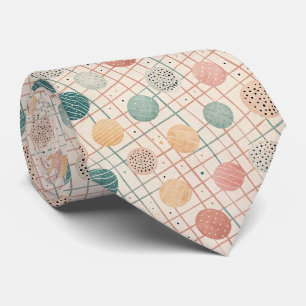 Retro Geometric Circle Mid-Century Abstract (3) Tie