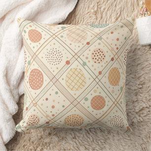 Retro Geometric Circle Mid-Century Abstract Cushion
