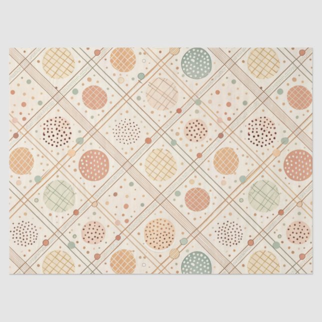 Retro Geometric Circle | Mid-Century Abstract Tissue Paper (Front)