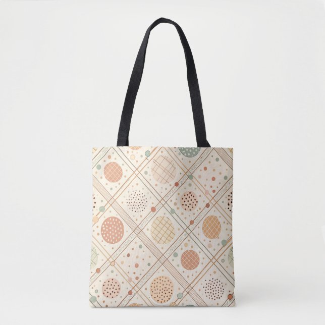 Retro Geometric Circle | Mid-Century Abstract Tote Bag (Front)