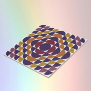 Retro Geometric Circles Ceramic Tile   Modern Art 