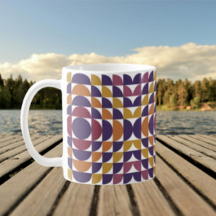 Retro Geometric Circles Classic Mug   Mid-Century 
