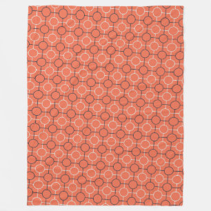 Retro Geometric Circles Grid Pattern Art Fleece Blanket