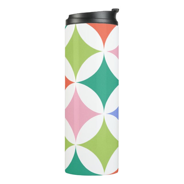 Retro Geometric Circles Pattern-Colourful Abstract Thermal Tumbler (Rotated Left)