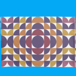 Retro Geometric Circles Pillowcase Mid-Century