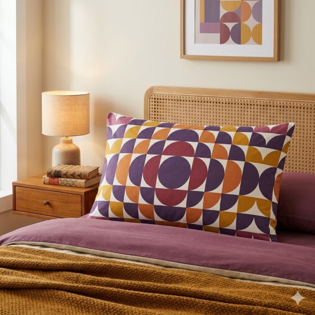 Retro Geometric Circles Pillowcase | Mid-Century (Creator Uploaded)