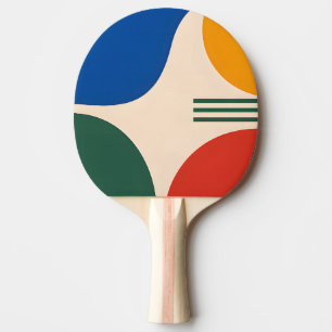 Retro Geometric Circular Abstract Ping Pong Paddle