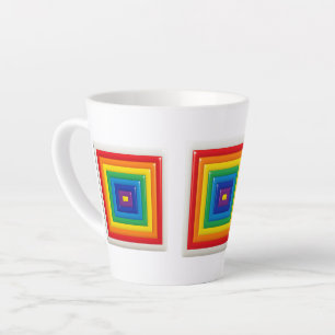 Retro Geometric Color Block Latte Mug