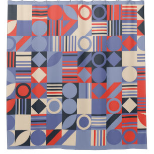 Retro geometric covers set. Bauhaus retro design c Shower Curtain