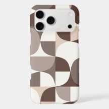 Retro Geometric Curves Pattern - Terra Brown