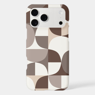 Retro Geometric Curves Pattern - Terra Brown