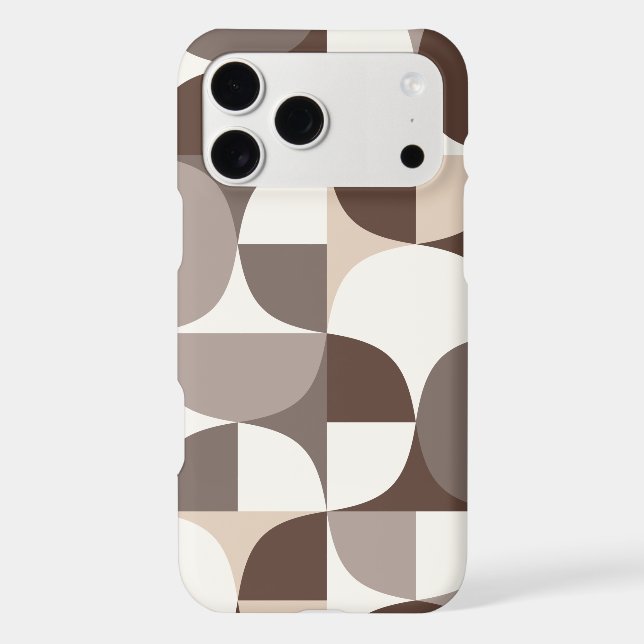 Retro Geometric Curves Pattern - Terra Brown (Back)